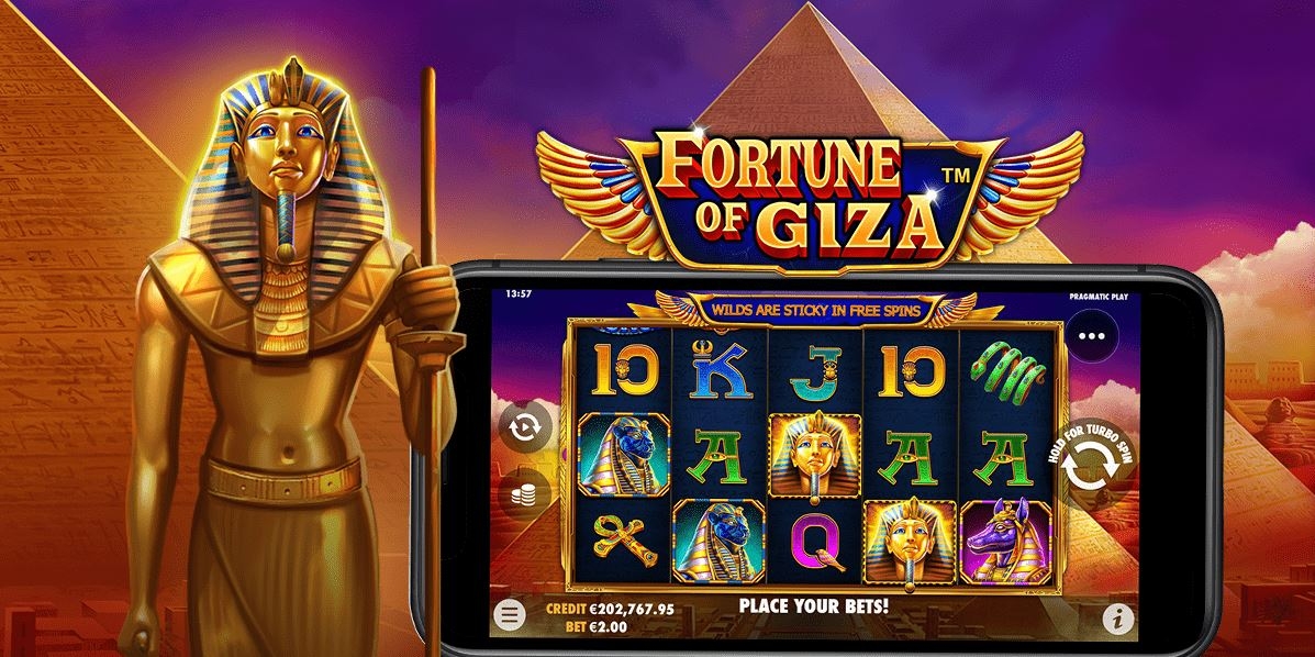 caça-níqueis, slot machine, Fortune of Giza, Pragmatic Play, rodadas grátis, RTP, volatilidade, símbolos, bônus, jogabilidade, apostas, ganhos, Antigo Egito, pirâmides